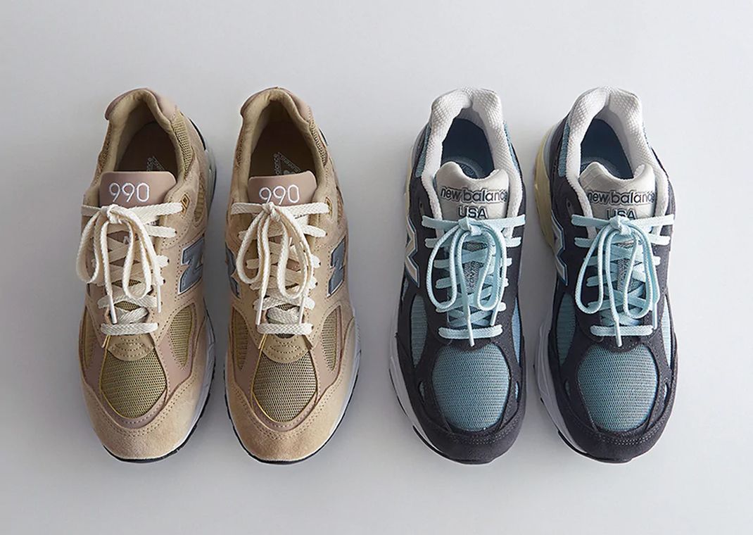 Kith x New Balance 990v2 Tan & 990v3 Steel Blue