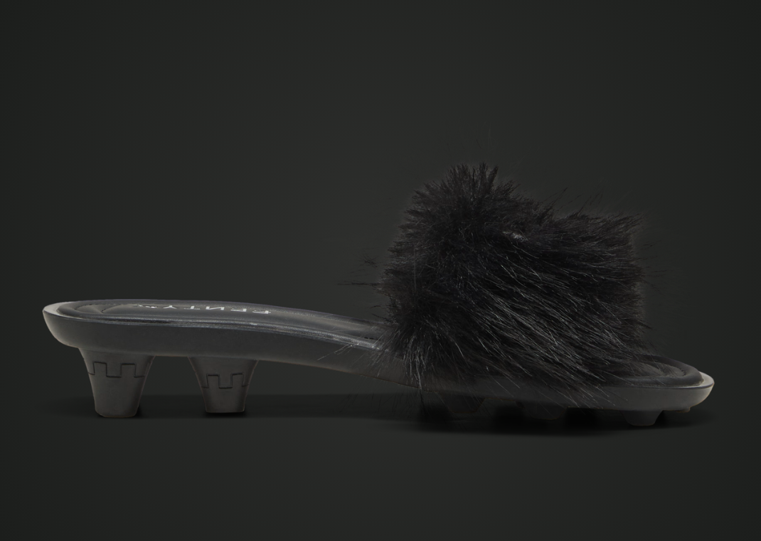 Fenty x Puma Cleat Slide Black Fur (W) - Medial