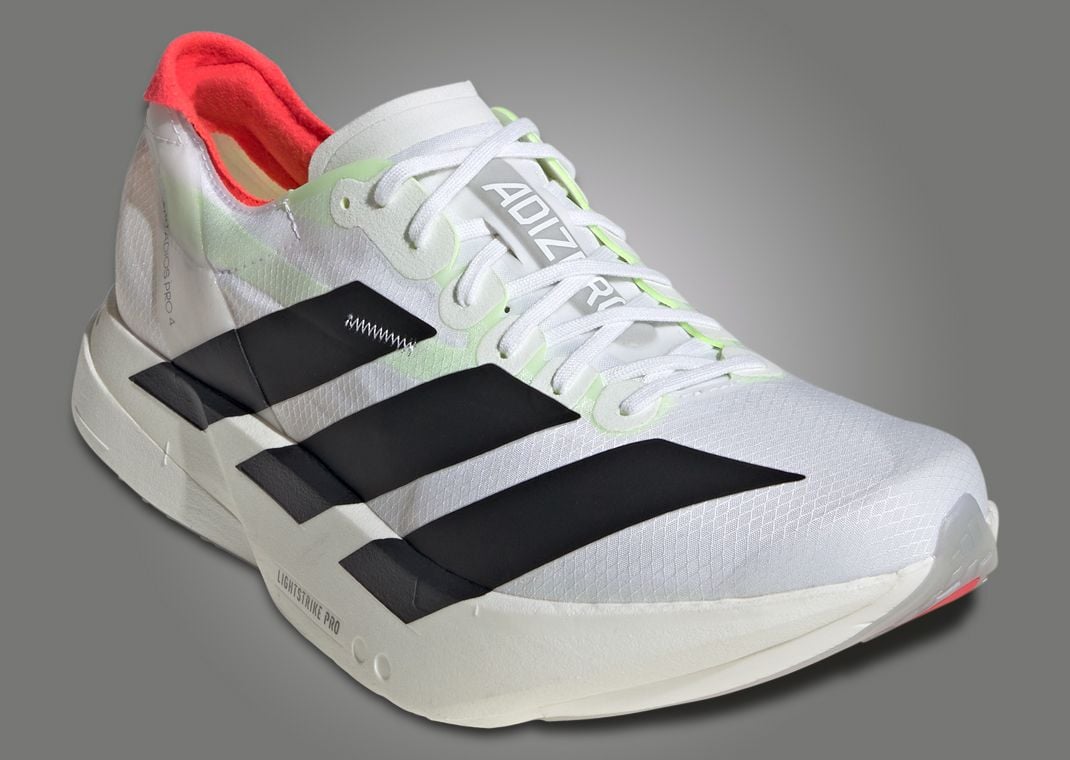 The adidas Adizero Adios Pro 4 Cloud White Core Black