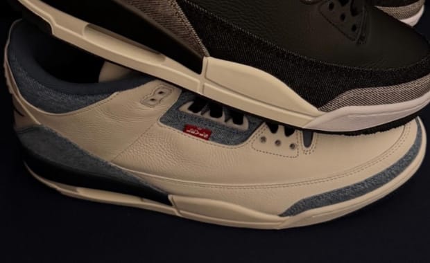 The Levi’s x Air Jordan 3 Retro All-Star is an LA Exclusive in White Leather and Blue Denim