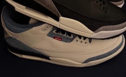 The Levi’s x Air Jordan 3 Retro All-Star is an LA Exclusive in White Leather and Blue Denim
