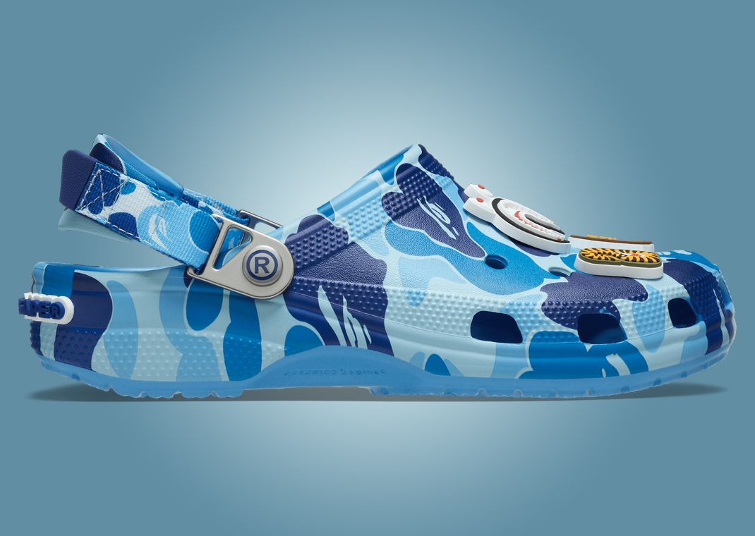 BAPE x Crocs Classic Clog ABC Camo Blue Lateral