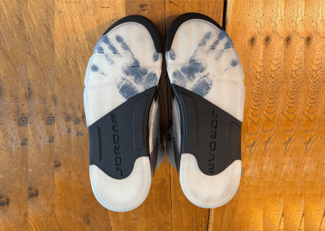 Air Jordan 5 Retro Wings outsole, featuring Michael Jordan's handprint forming a wings logo