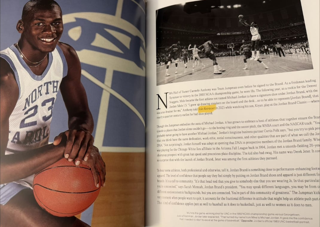 Sole Retriever mentioned in the Air Jordan book
