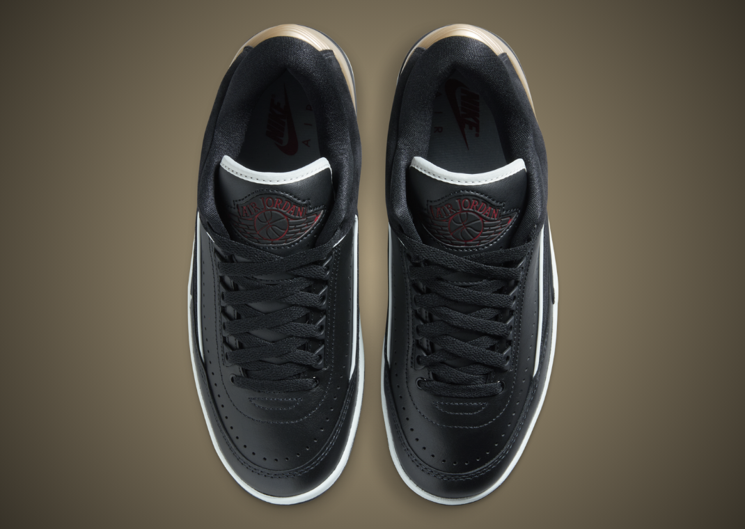 Air Jordan 2 Retro Low Black Metallic Gold (W) Top