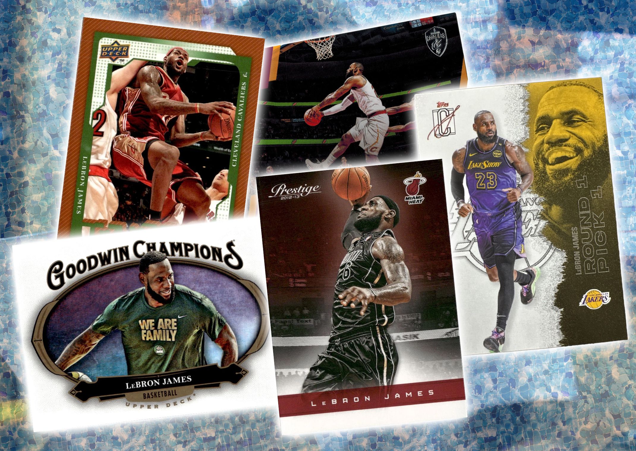 5 LeBron James base cards for under $100