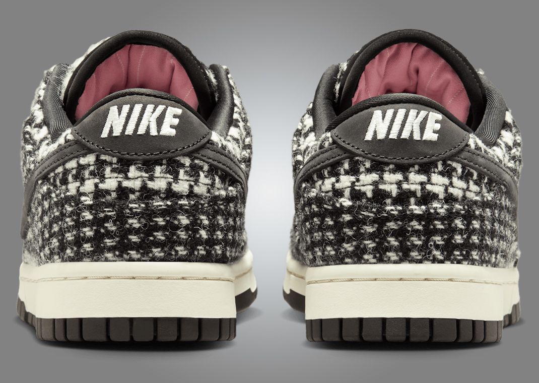 Harris Tweed x Nike Dunk Low Black White (W) Heel