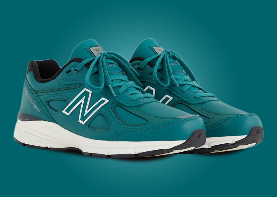 New Balance 990v4 Made in USA Teal White Angle