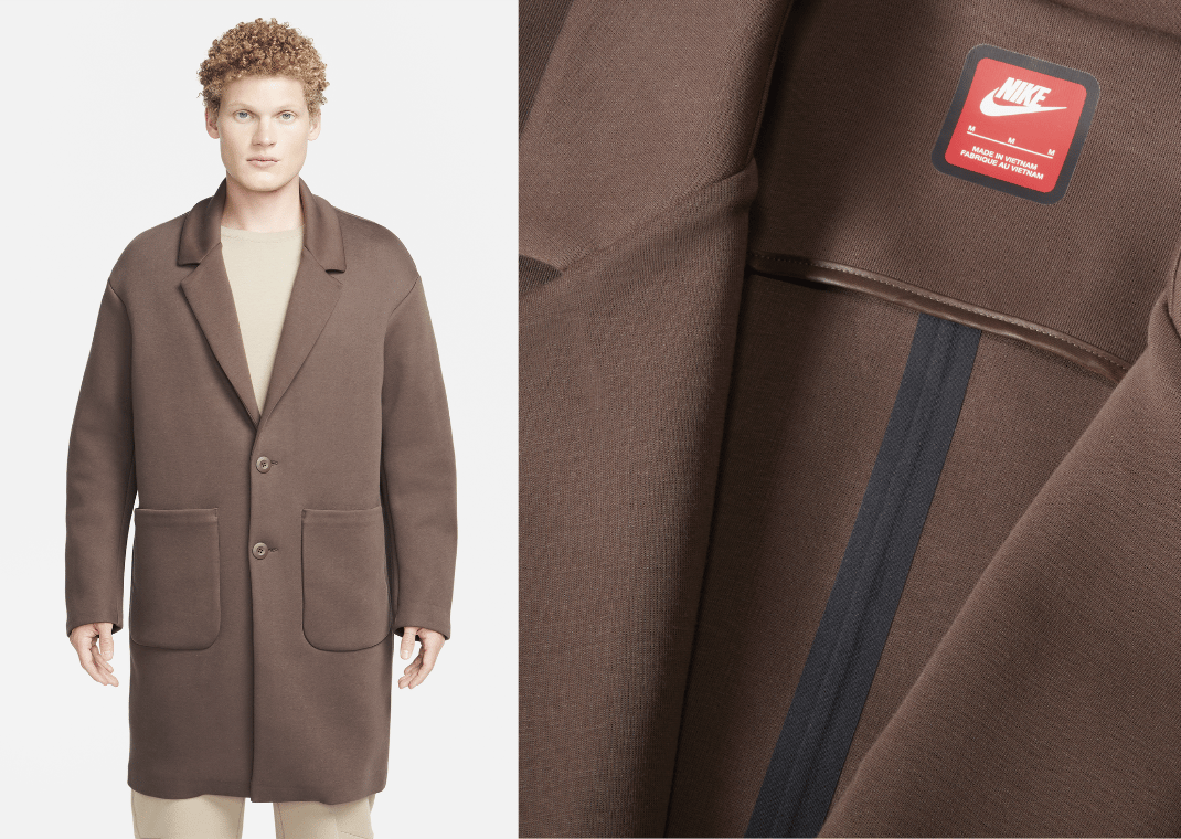 Nike Sportswear Tech Fleece Reimagined Men's Loose Fit Trench Coat Brown
