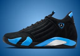 Air Jordan 14 Black University Blue Lateral