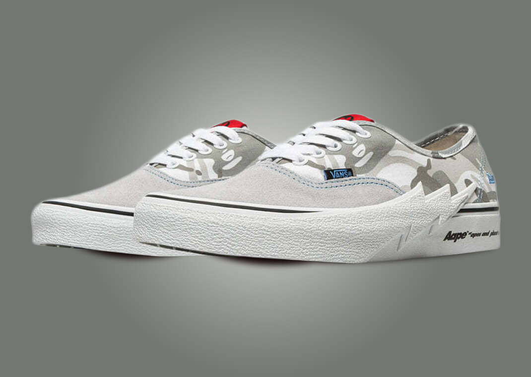 ★人気【VANS】★AAPE X VANS AUTHENTIC BOLT GREY★スニーカー AAPE Vans Sk8-Hi Authentic Bolt Release Date | Hypebeast
