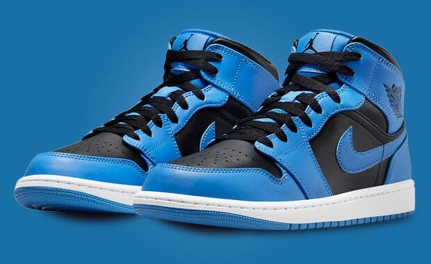 The Air Jordan 1 Mid University Blue Black Comes In Full Family Sizing