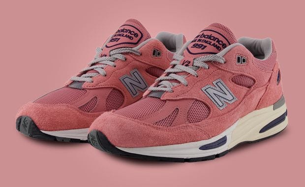 The New Balance 991v2 Made in UK Pink Brandied Apricot Releases August 2024