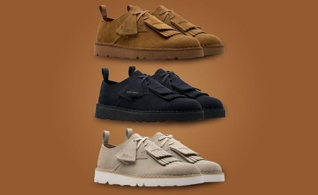 The Engineered Garments x Clarks Originals Desert Khan Pack Releases March 2024