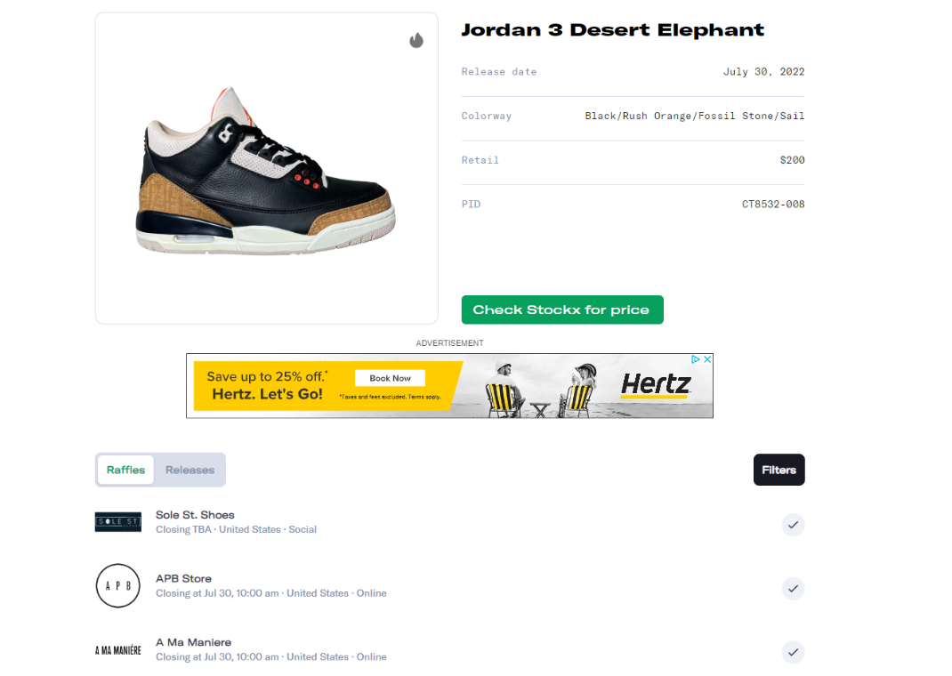 Air Jordan 3 Desert Elephant Raffle Guide