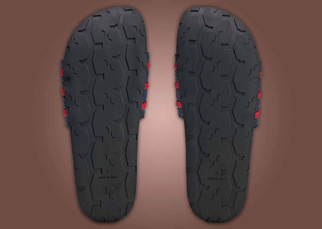 Wales Bonner x adidas Adilette Slide Blue Red - Bottom
