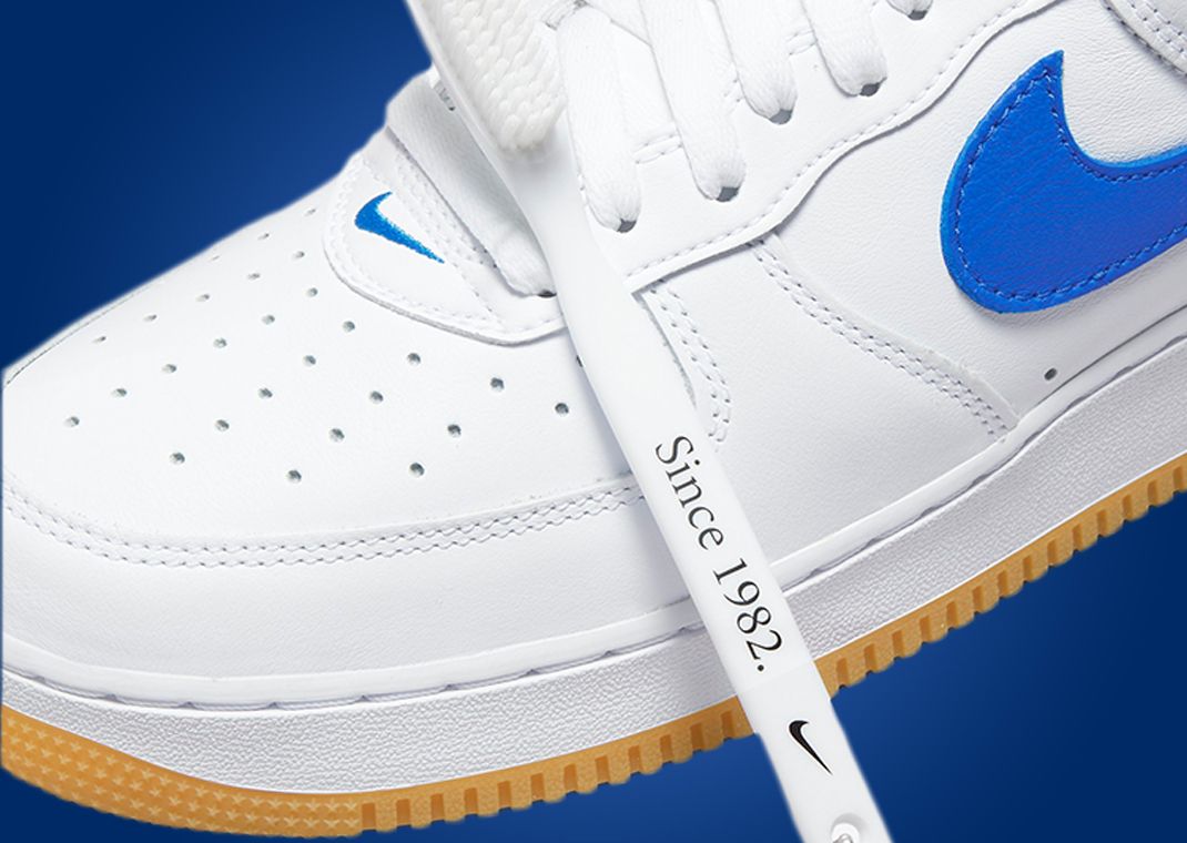 Nike Air Force 1 Low Anniversary Edition White Royal Gum