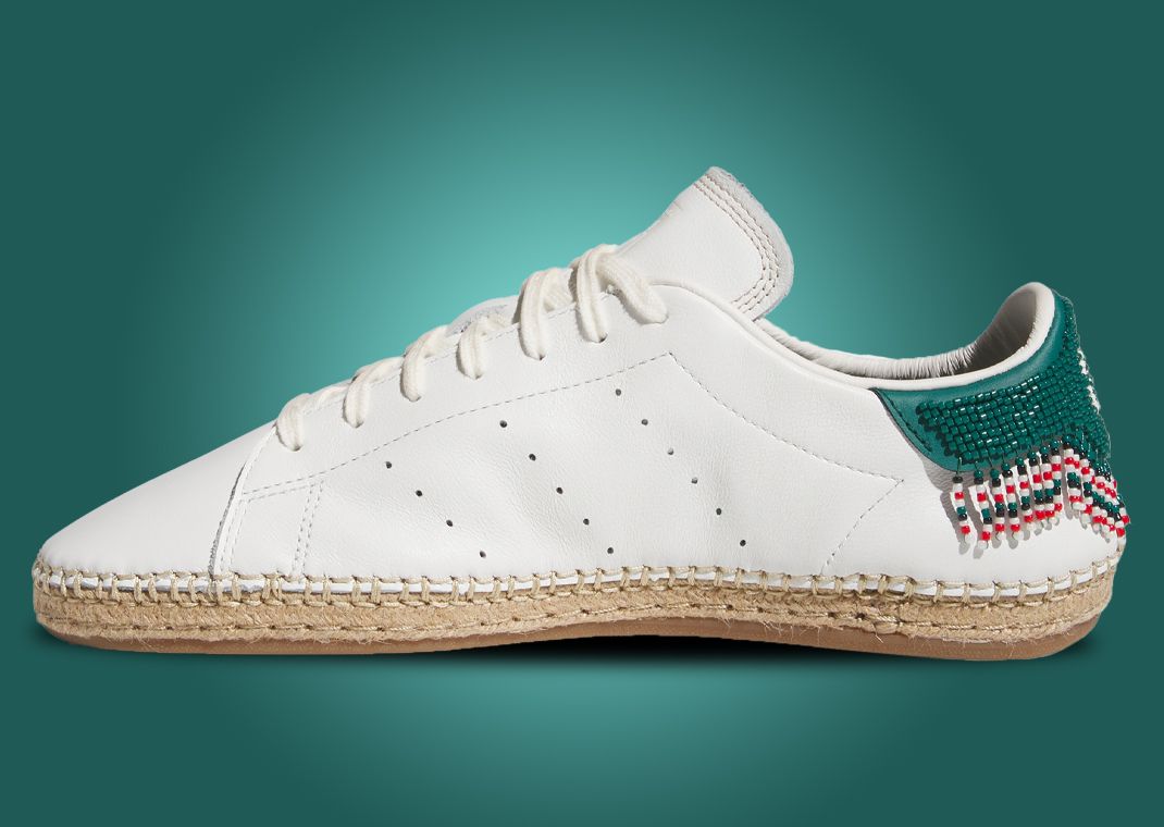 CLOT x adidas Stan Smith Beaded Espadrille White Green - Medial