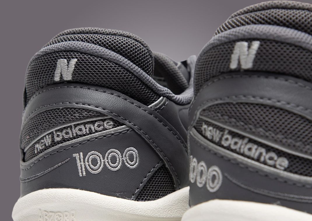 New Balance 1000 Grey White Heel Detail