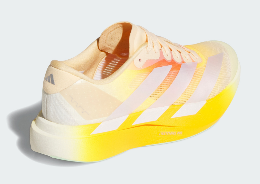 The Whitaker Group x adidas Adizero Evo SL Do Not Duplicate Dayglow Orange White - Heel Angle