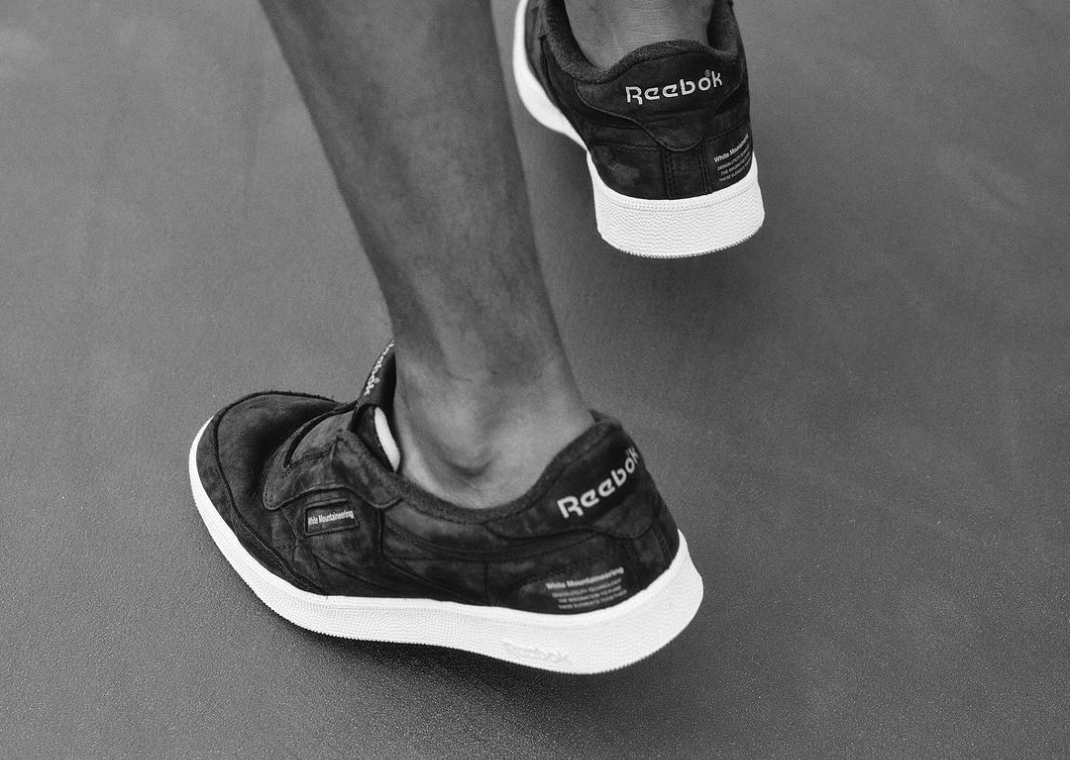 White Mountaineering x Reebok Club C 85 Vintage Black Heel