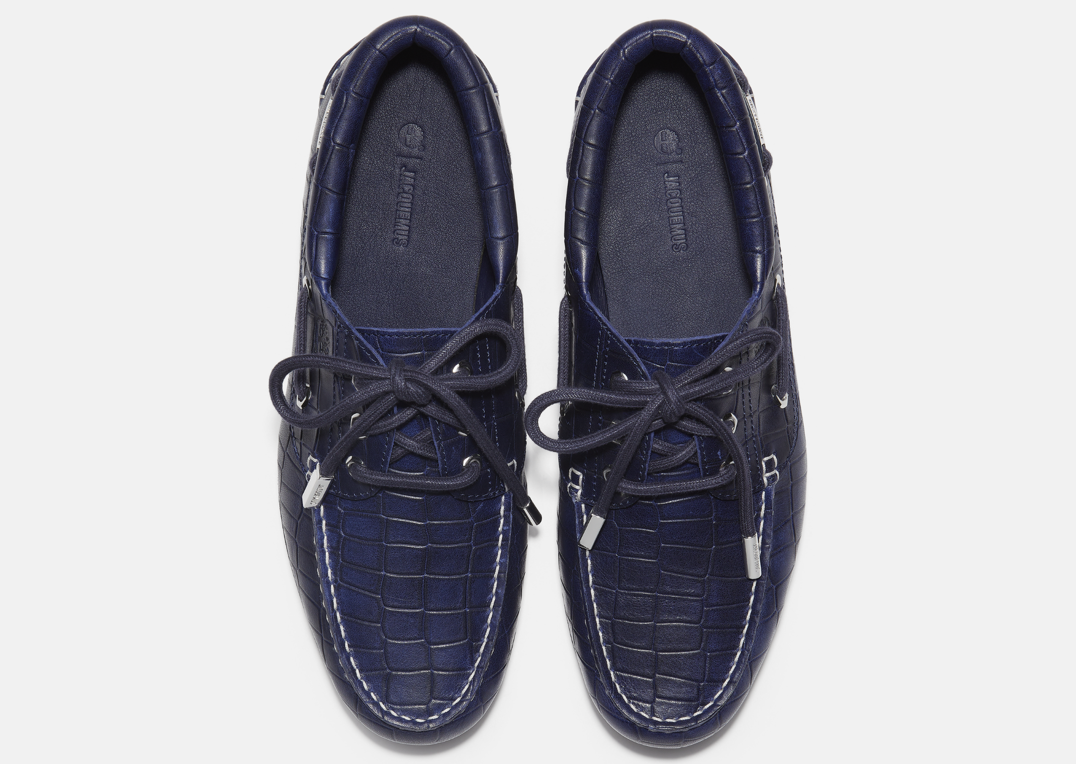 Jacquemus x Timberland Authentic Boat Shoe Navy Croc - Top