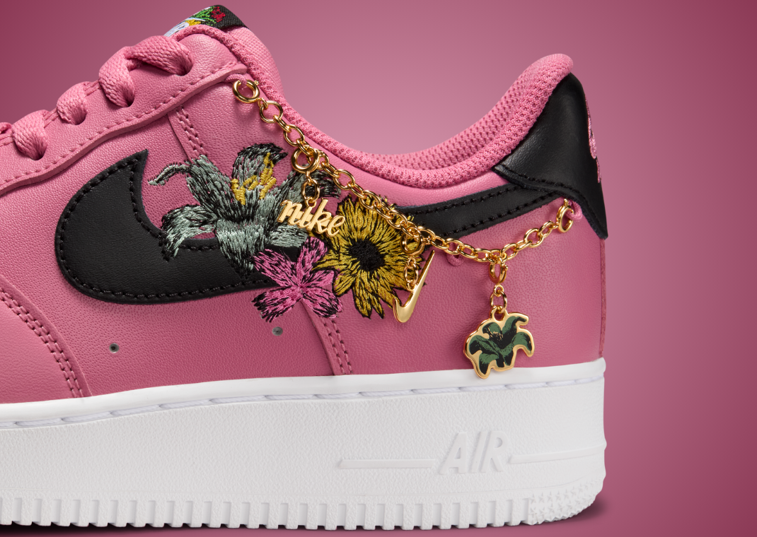 pink air force ones with flowers
