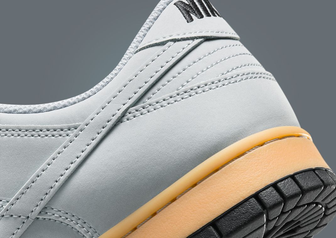 Nike Dunk Low Retro Wolf Grey Gum Heel Detail