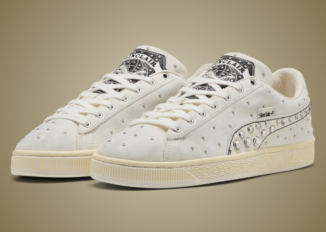 Sinclair x Puma Suede White - Angle