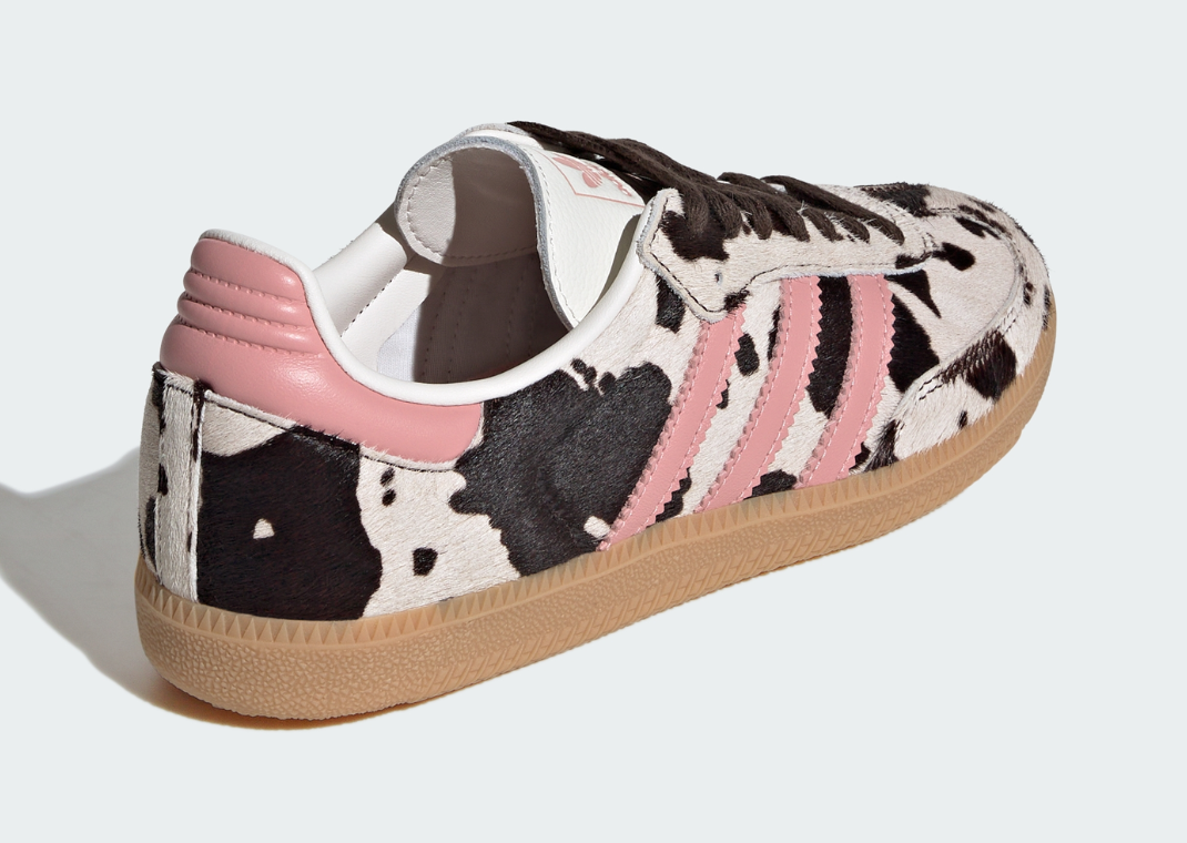 adidas Samba Cow Print White Pink - Back Angle