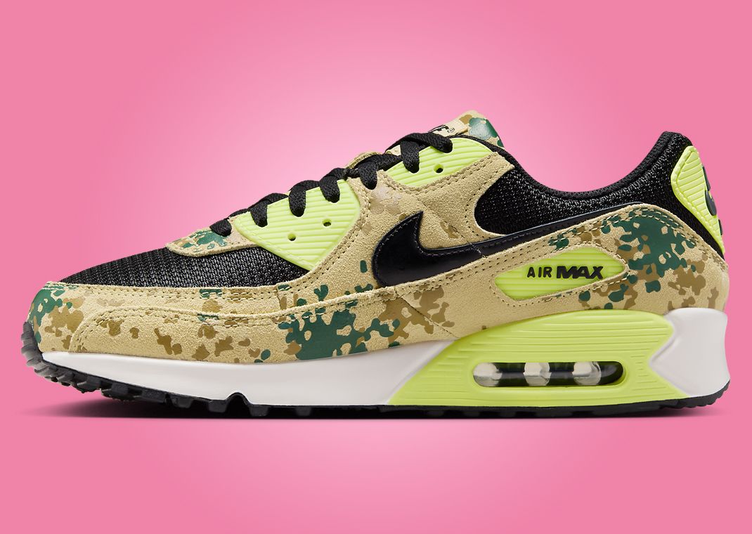 Nike Air Max 90 Camo Team Gold Light Lemon Twist Medial