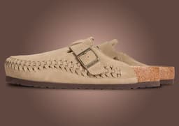 Kith x Birkenstock Boston Braided Pack Taupe Lateral