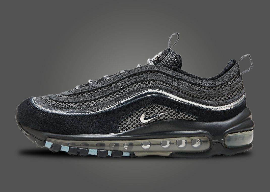 nike air max 97 iridescent trainers in black