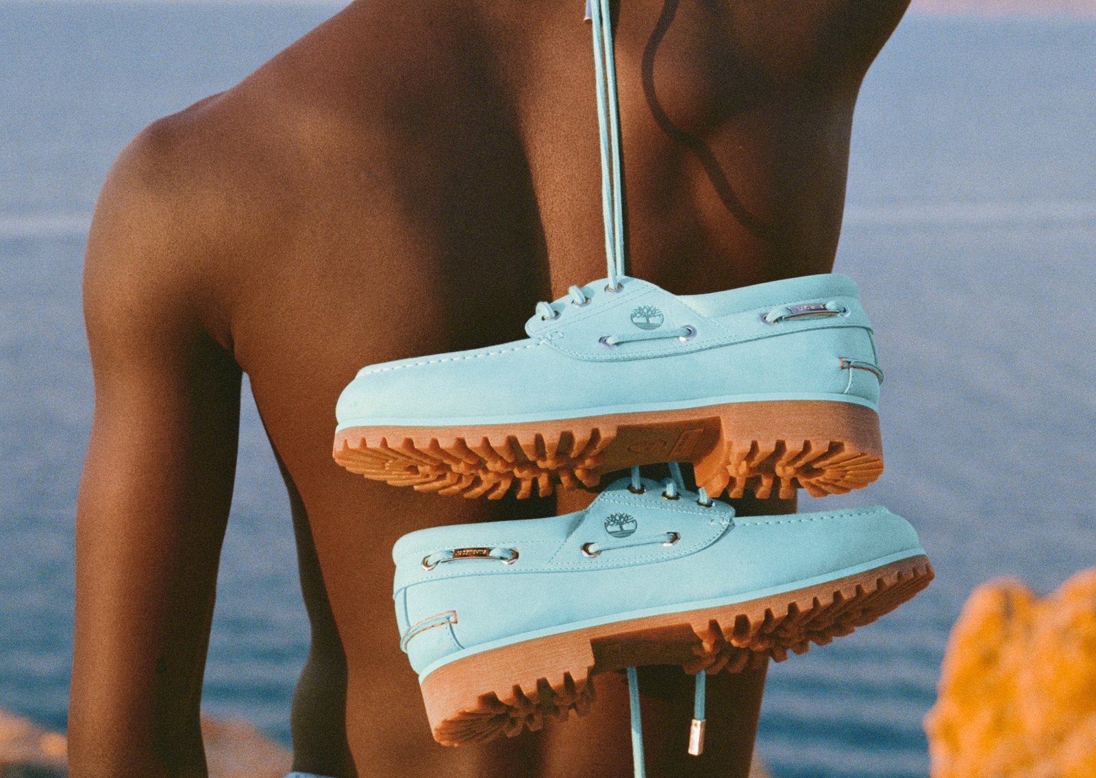 Jacquemus x Timberland 3-Eye Lug Boat Shoe Turquoise