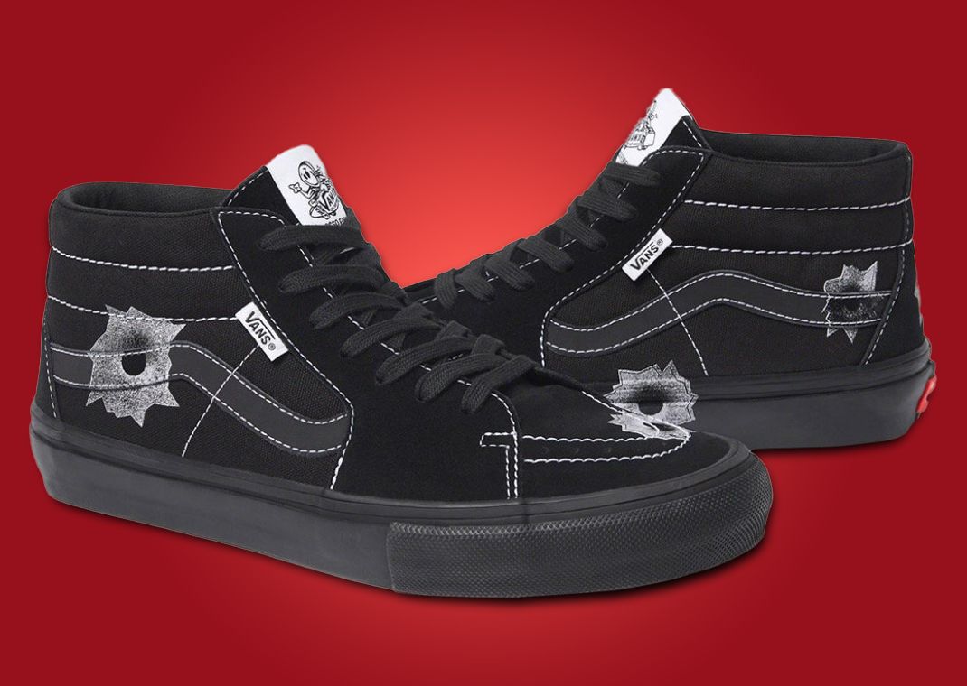 Supreme x Nate Lowman x Vans Grosso Mid Black Angle