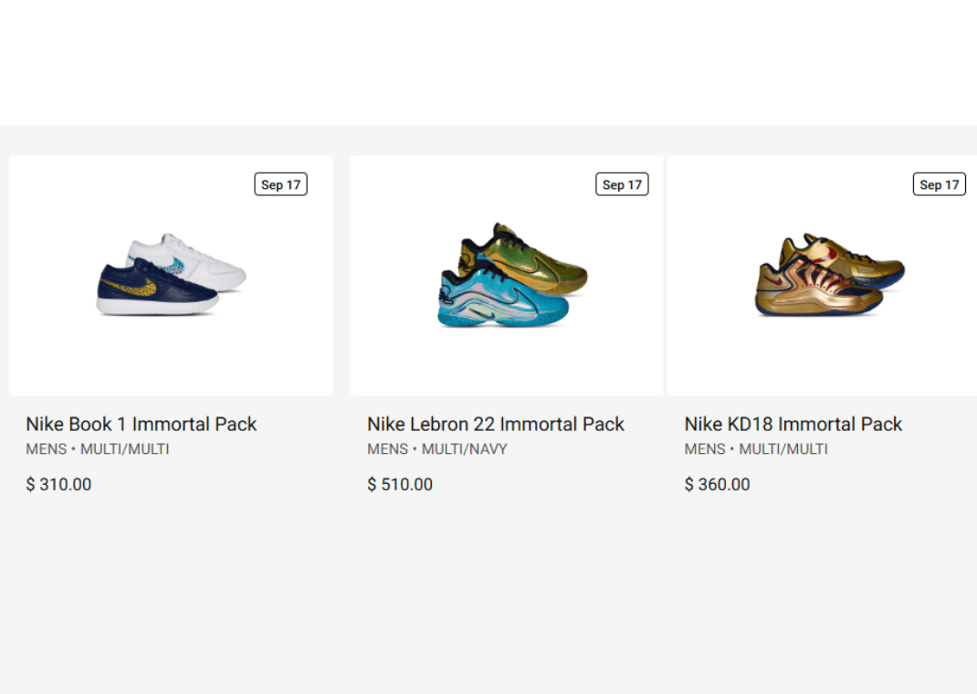 Nike Immortalized Collection Foot Locker Page