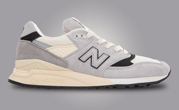 The New Balance 998 Made in USA Mixes Grey and Cream