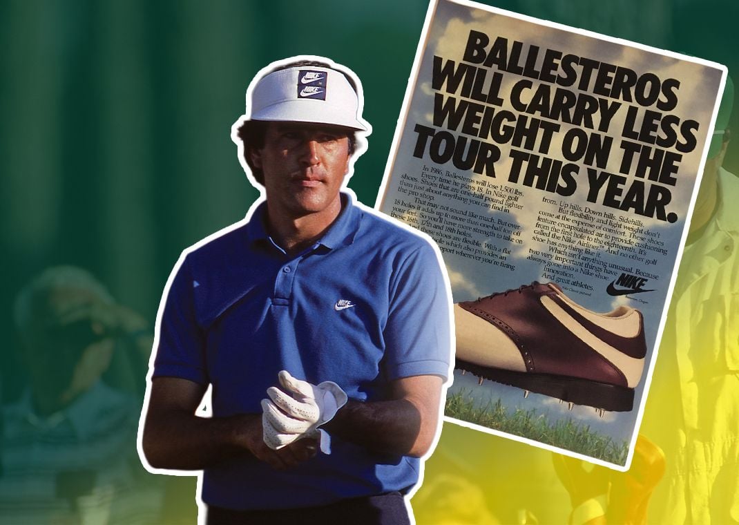 Seve Ballesteros with the double swoosh