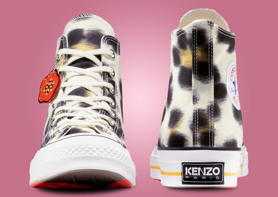 Kenzo x Converse Chuck Taylor Hana Leopard Sweet Corn Toe and Heel