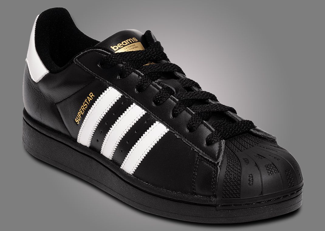 BEAMS x adidas Superstar Black White Angle