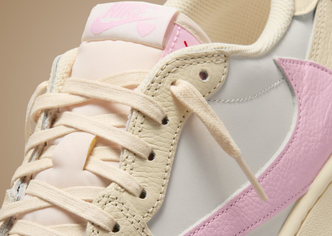 Travis Scott x Air Jordan 1 Muslin Shy Pink Detail