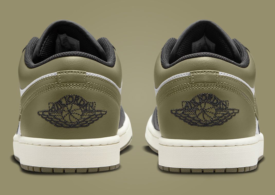 Air Jordan 1 Low Black Toe Medium Olive Back