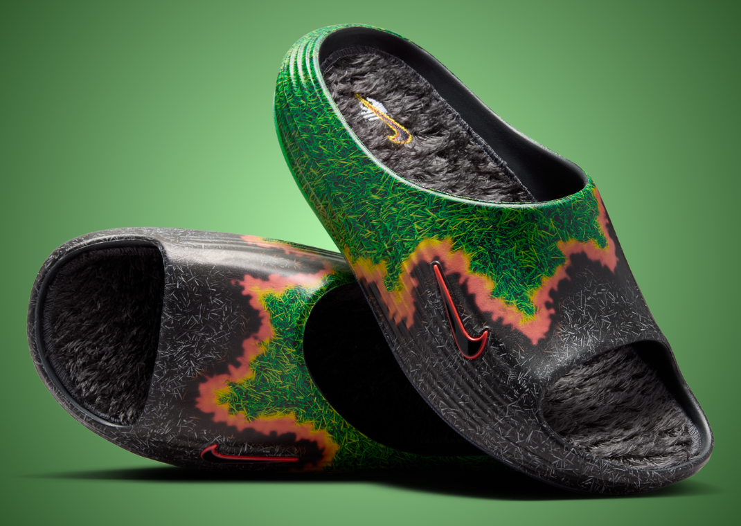 SWOOSH x Nike ReactX Rejuven8 Slide Touch Grass Angle