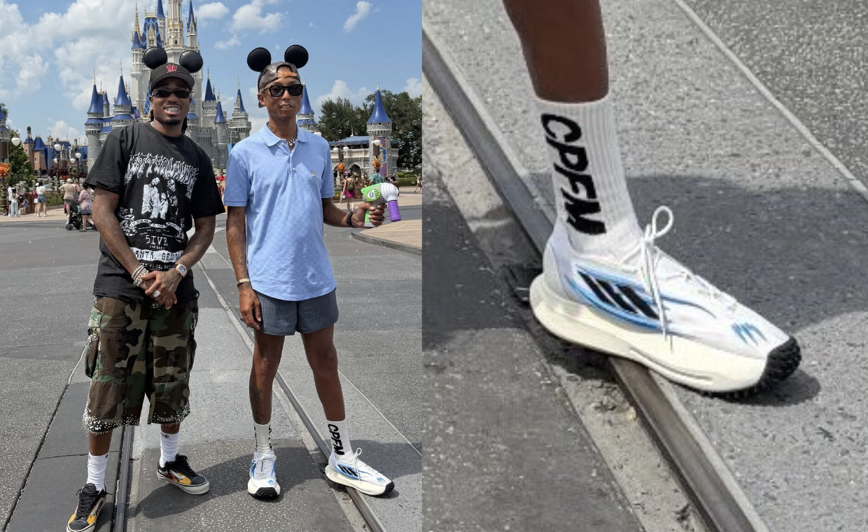 Pharrell Broke Out a New adidas Silhouette on a Trip to Disney World with Quavo