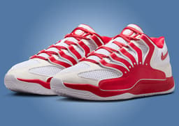 Nike KD 18 TB White University Red Angle