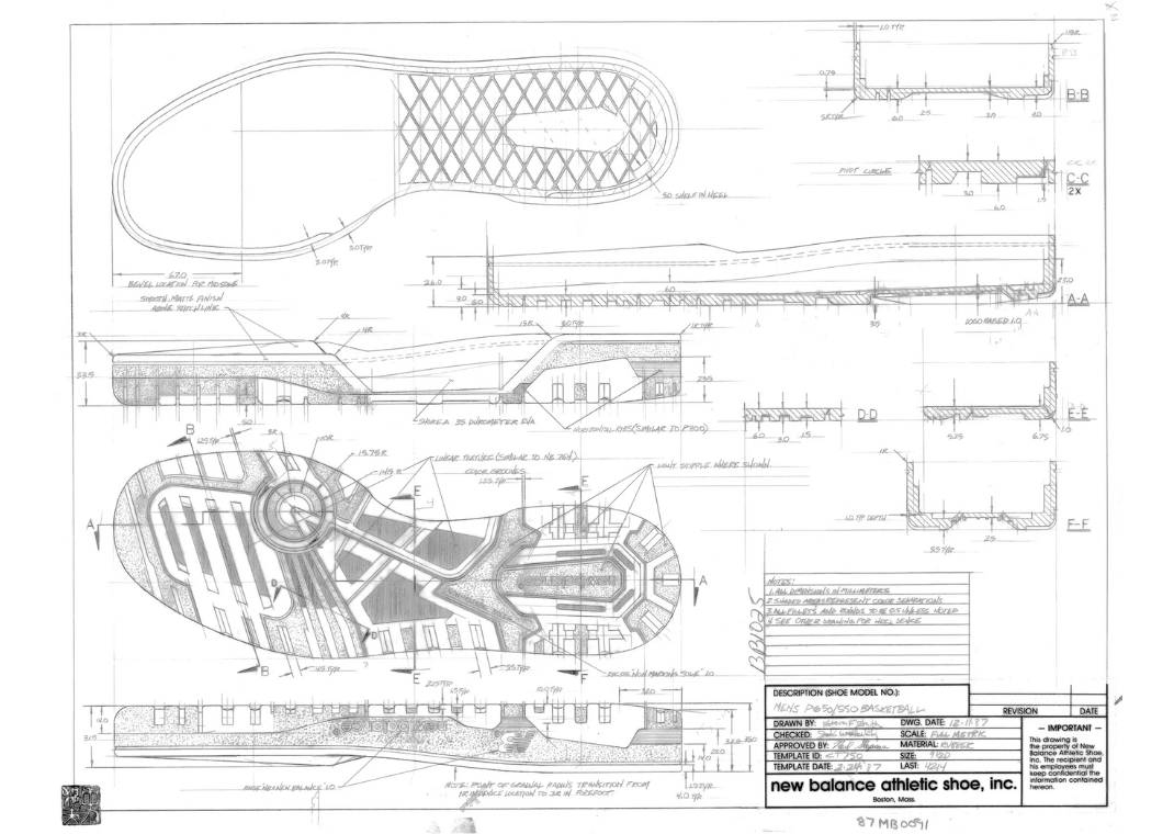 New Balance 550 Sole Unit Sketch