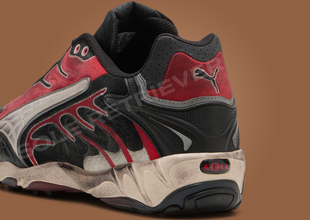 A$AP Rocky x Puma Inhale Distressed Red Black Heel Detail