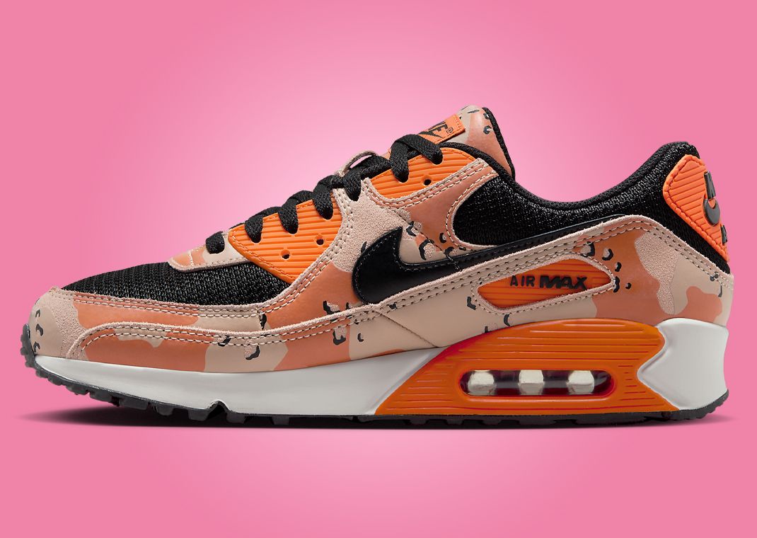 Nike Air Max 90 Camo Bio Beige Safety Orange Medial
