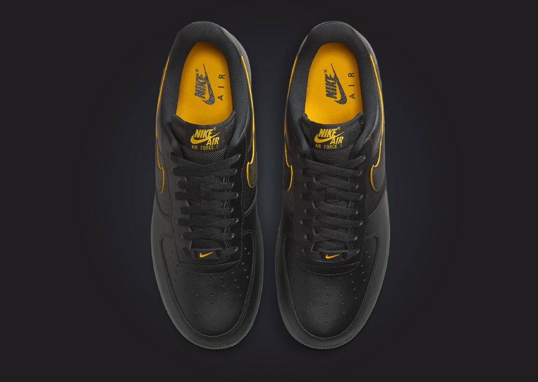 black and yellow air force ones