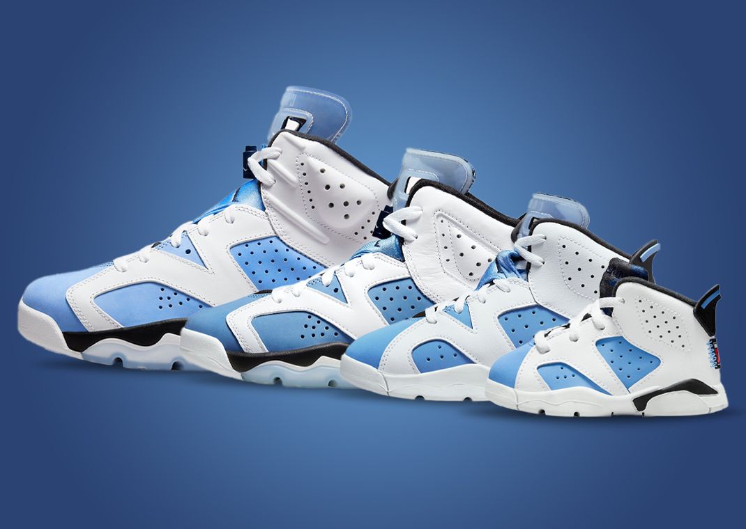 Air Jordan 6 Retro "UNC" full-family size run